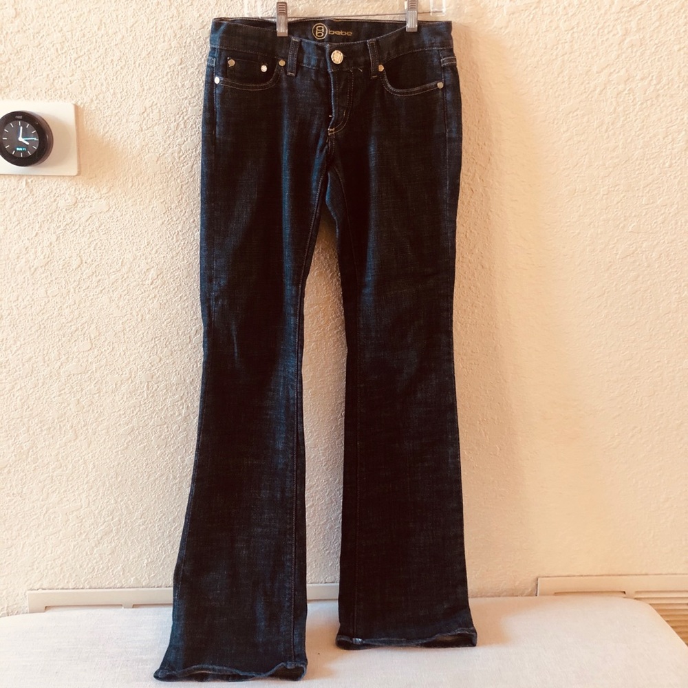 Bebe black jeans with matte gold hardware